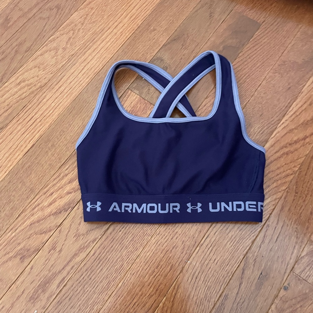 xs purple under armor sports bra